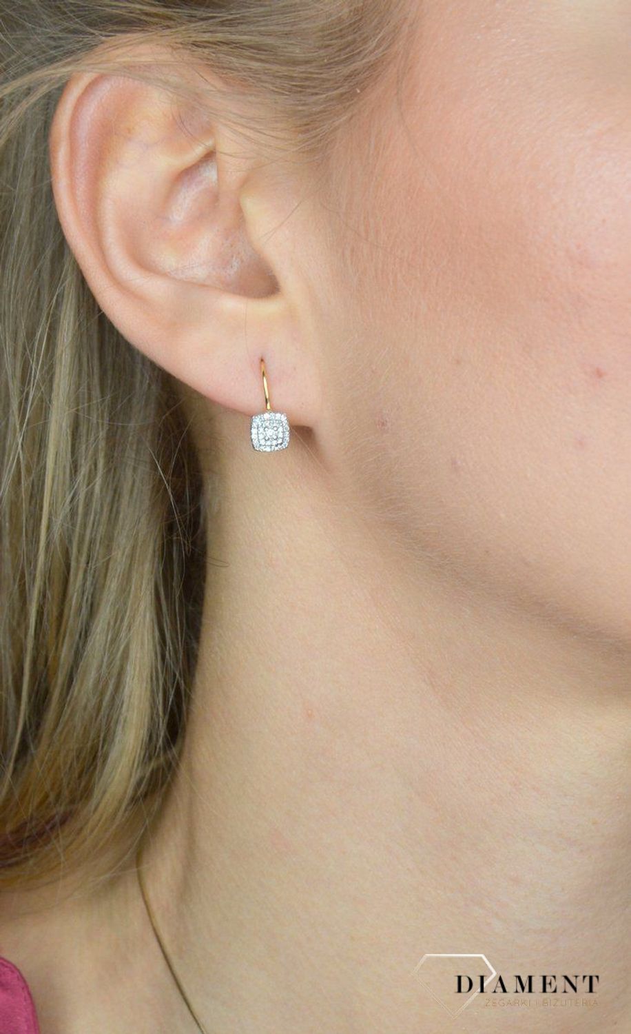 Kolczyki złote DIAMENT złoto, diamenty E45732 . Kolczyki z diamentami numer wzoru E45732 YW P (1).jpg